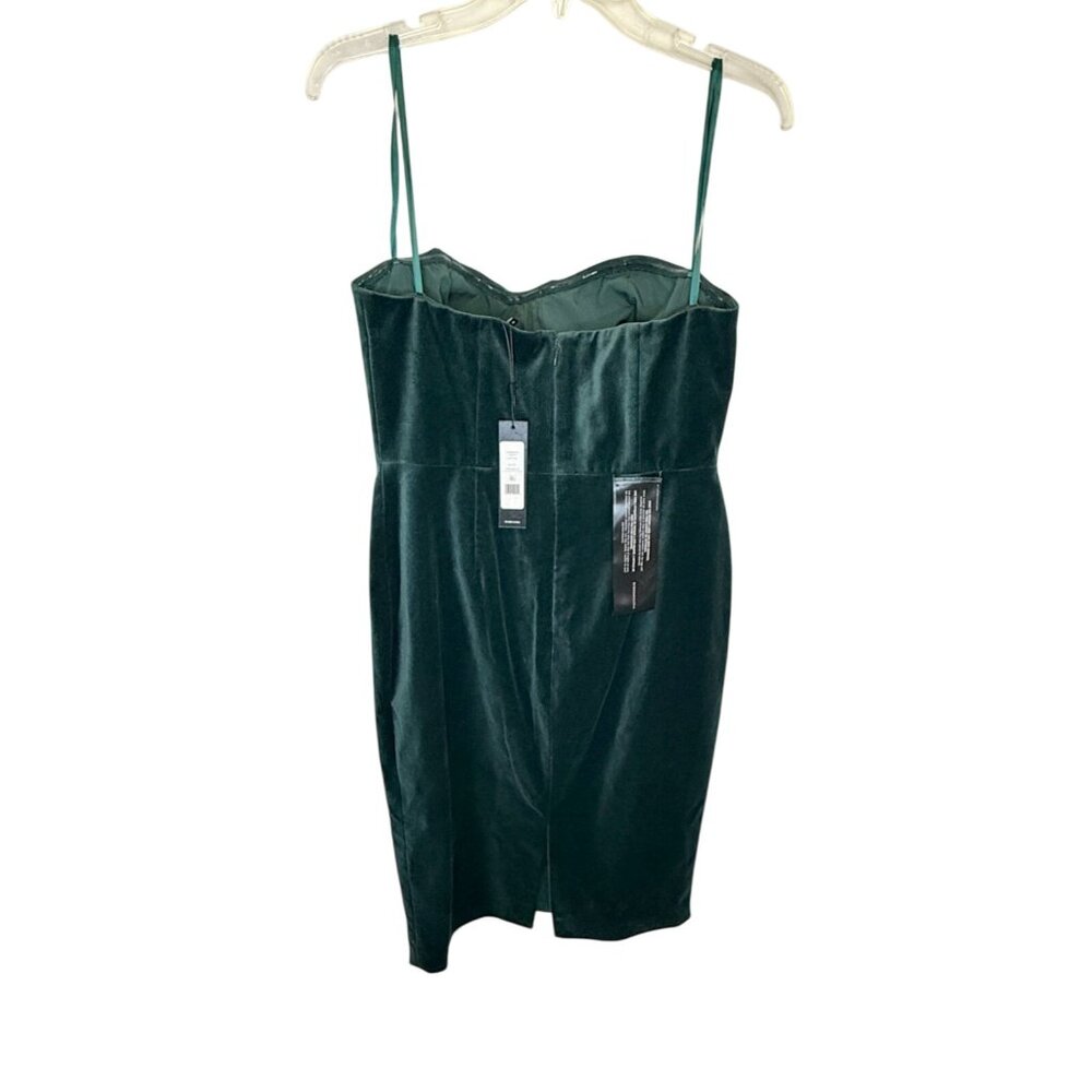 BCBGMaxazria Velvet Bustier Dress in Pine NWT - Size 12 - Picture 5 of 8